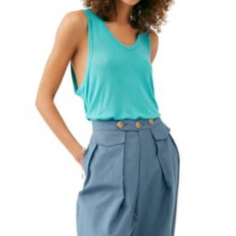 FREE PEOPLE Take The Plunge Jersey Loose Tank Top - Picture 4 of 9